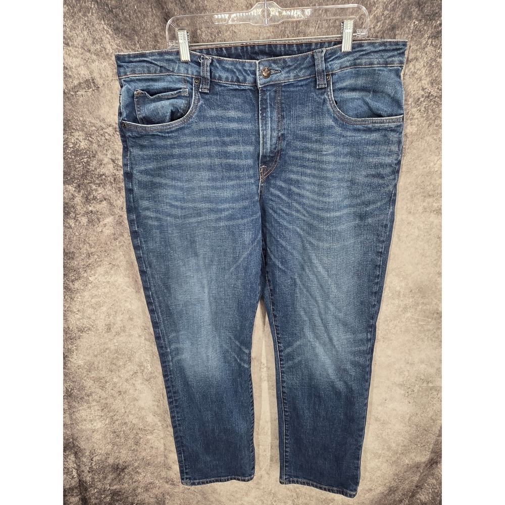 Buffalo David Bitton Jeans Men 40 X 30 Blue Relaxed Tapered Ben Whiskers Stretch